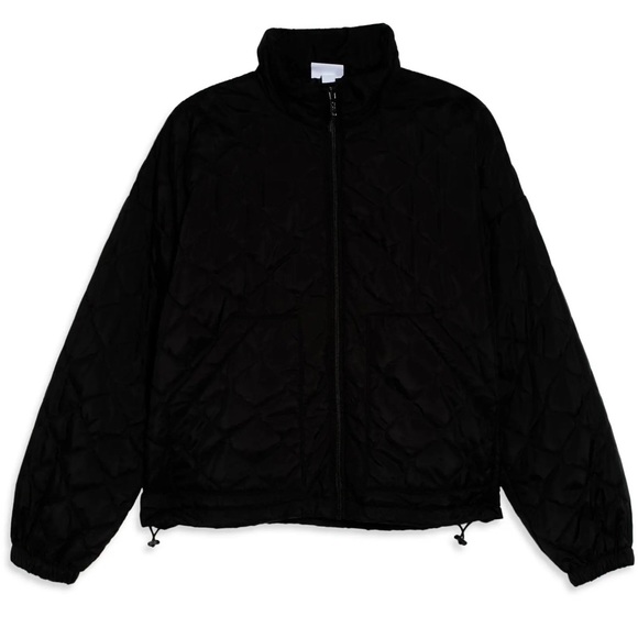 NEW Nordstrom Zella Quilted Bomber Jacket Black Size XL Lightweight Coat Puffer - Picture 3 of 15